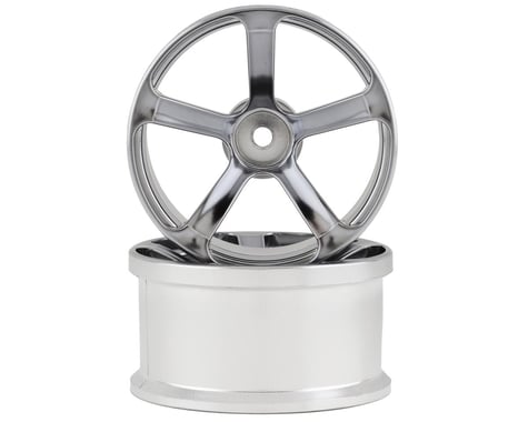 Topline DRS-5 Super High Traction Drift Wheels (Matte Chrome) (2) (8mm Offset)