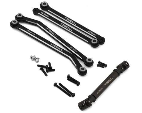 Treal Hobby FCX24 Aluminum Extended Rear Suspension Link Set (Black) (+12mm)
