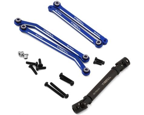 Treal Hobby FCX24 Aluminum Extended Rear Suspension Link Set (Blue) (+12mm)