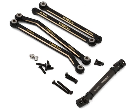 Treal Hobby FCX24 Brass Extended Rear Suspension Link Set (Black) (+12mm)