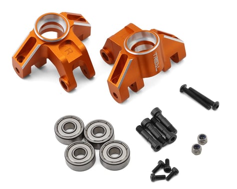 Treal Hobby Losi LMT Aluminum Front Steering Knuckle (Orange) (2)