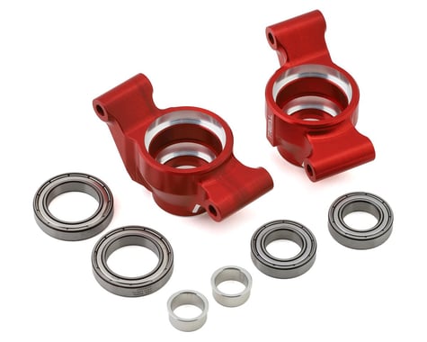 Treal Hobby CNC-Machined Aluminum Rear Hubs for Traxxas Maxx (Red) (2)