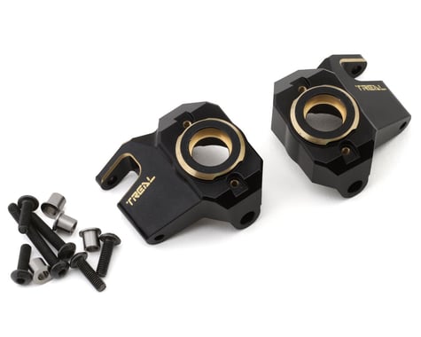 Treal Hobby Axial SCX10 III CNC Brass Front Steering Knuckles (Black) (2) (66g)