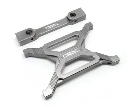 Treal Hobby Axial SCX10 Pro 7075 Billet Aluminum Rear Chassis Brace Set (Grey)