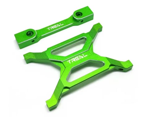 Treal Hobby Axial SCX10 Pro 7075 Billet Aluminum Rear Chassis Brace Set (Green)