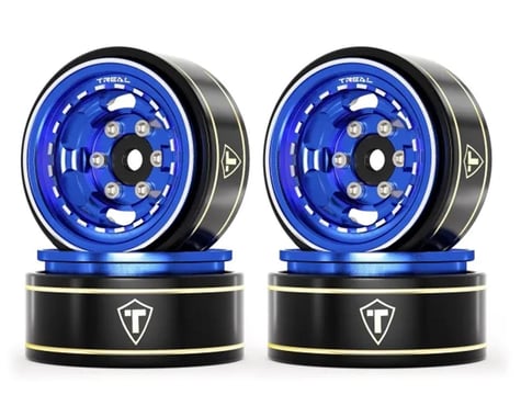 Treal Hobby Type H 1.0" Aluminum 6-Slot Beadlock Wheels (Blue) (4) (28.4g)