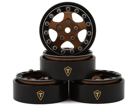 Treal Hobby Classic 5-Star 1.0" Beadlock Wheels (Black/Bronze) (4) (22.4g)
