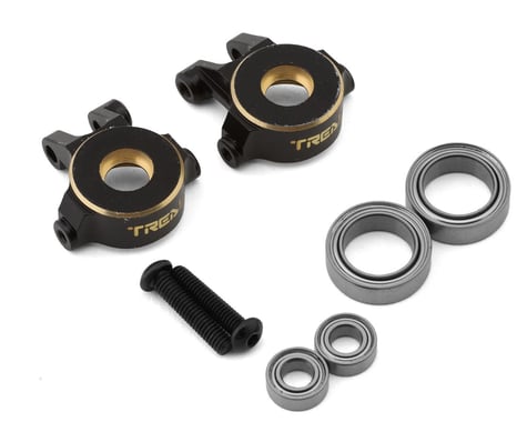 Treal Hobby Brass Front Steering Knuckles for Traxxas TRX-4M (Black) (2) (9.7g)