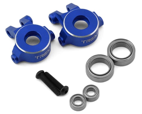 Treal Hobby TRX-4M Aluminum Front Steering Knuckles (Blue) (2)