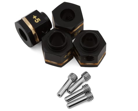Treal Hobby Brass Hex Adapters for Traxxas TRX-4 (Black) (4) (+5mm)