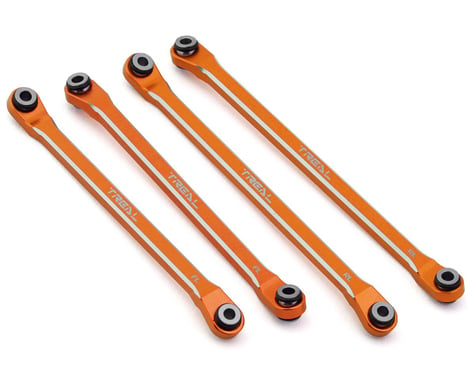 Treal Hobby Axial UTB18 Aluminum Lower Chassis 4-Link Upgrade Set (Orange)