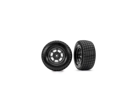 Traxxas Slash® Modified Hoosier® Pre-Mounted Dirt Oval Tires (Grey) (2) (Front)