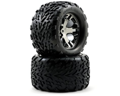 Traxxas Talon Rear Tires w/All-Star Wheels (2) (Black Chrome)