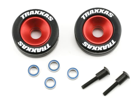 Traxxas Machined Aluminum Wheels w/ Rubber Tires (Wheelie Bar) (2)
