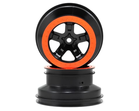 Traxxas Dual Profile Short Course Wheels (Black/Orange) (2) (Slash Rear)
