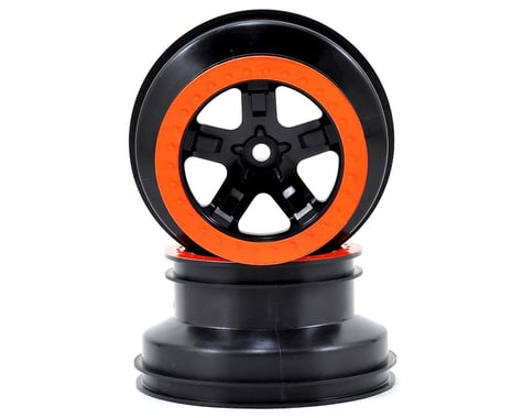 Traxxas 2.2/3.0 Dual Profile SCT Front Wheel (2) (Black/Orange)