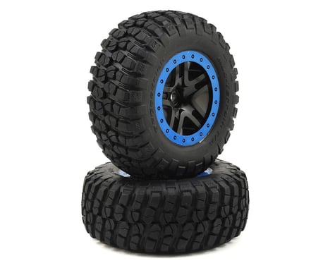 Traxxas BFGoodrich KM2 Tire w/Split-Spoke Rear Wheel (2) (Black/Blue) (Standard)