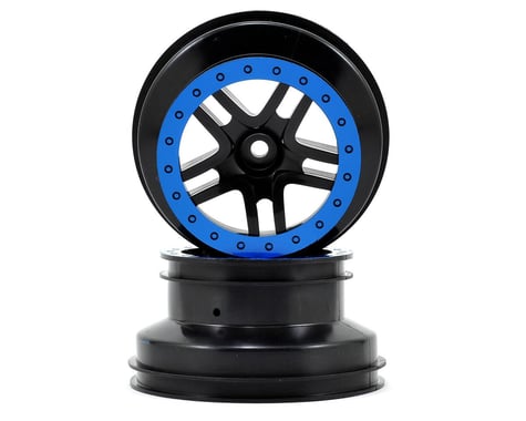 Traxxas Dual Profile Split-Spoke SCT Wheels (Black/Blue) (2) (Slash Front)