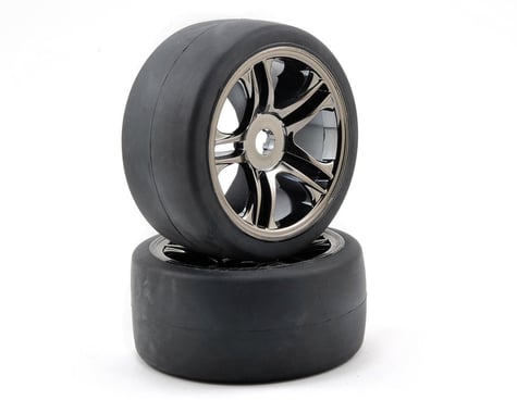 Traxxas Rear Tire & Wheel Set (2) (Black Chrome) (S1)