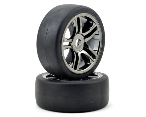 Traxxas Front Tire & Wheel Set (2) (Black Chrome) (S1)