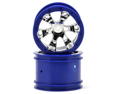 Traxxas 2.2" Geode Beadlock Style Wheels w/12mm Hex (2) (Chrome/Blue)