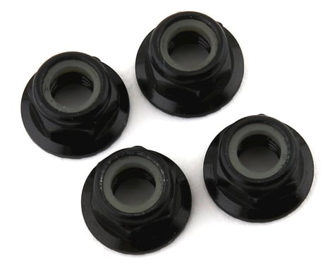 Traxxas 5mm Aluminum Flanged Nylon Locking Nuts (Black) (4)