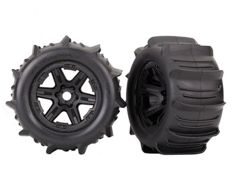 Traxxas Paddle Tires 3.8" Pre-Mounted w/Monster Truck Wheels (Black) (Standard)