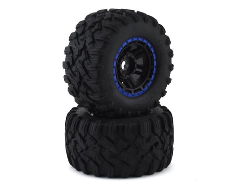 Traxxas Maxx All-Terrain Pre-Mounted Tires (2) (Black/Blue)