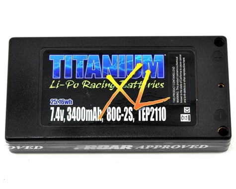 Trinity Titanium XL Shorty 2S 80C Hardcase LiPo Battery (7.4V/3400mAh)