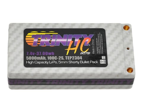 Trinity Hi-Capacity 2S 100C Shorty Hardcase LiPo Battery (7.4V/5000mAh)