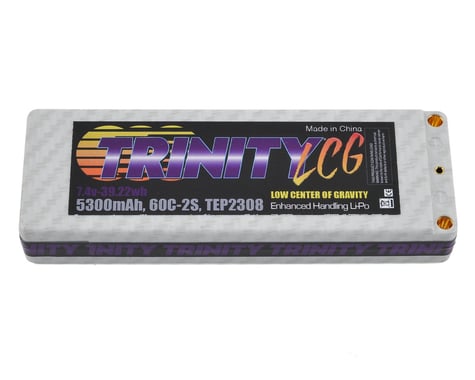 Trinity White Carbon LCG 2S 60C Hardcase LiPo Battery (5mm) (7.4V/5300mAh)