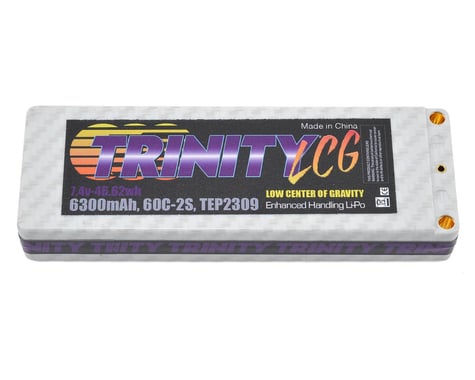 Trinity White Carbon LCG 2S 60C Hardcase LiPo Battery (5mm) (7.4V/6300mAh)