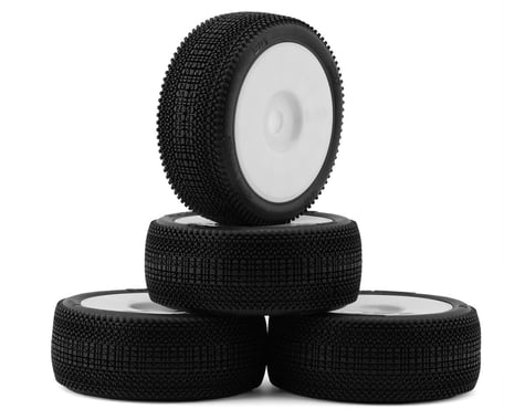 TZO Tires 501 1/8 Buggy Pre-Glued Tire Set (White) (4) (Super Clay)
