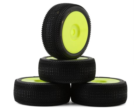 TZO Tires 501 1/8 Buggy Non-Glued Tire Set (Yellow) (4) (Ultra Clay)