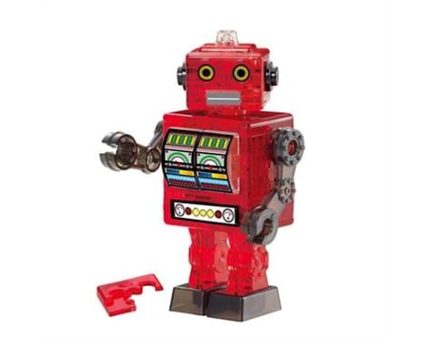 University Games Corp BePuzzled 30898 - Original 3D Crystal Tin Robot Puzzle (39 Piece), Red