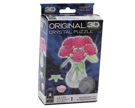 University Games Corp Roses in a Vase 3D Crystal Puzzle (Pink)