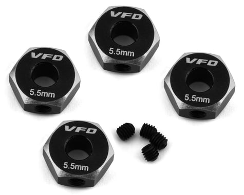 V-Force Designs Team Associated 12mm Hex Adapters (Black) (4) (5.5mm)