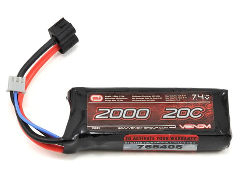 Venom Power 2S LiPo 20C Mini Battery Pack w/Universal Connector (7.4V/2000mAh)