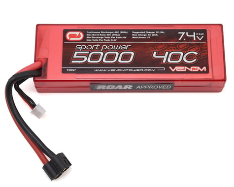 Venom Power 2S 40C Hard Case LiPo Battery w/UNI (7.4V/5000mAh)