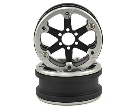 Vanquish Products SLW V2 2.2" Beadlock Wheel (Black/Silver) (2)