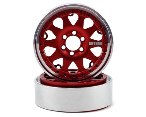 Vanquish Products Method 101 2.2 Aluminum Beadlock Crawler Wheel (2-Red/Black)