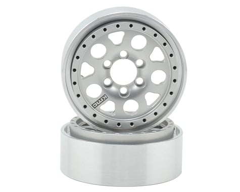 Vanquish Products KMC Enduro XD-222 1.9 Beadlock Crawler Wheels (2) (Silver)