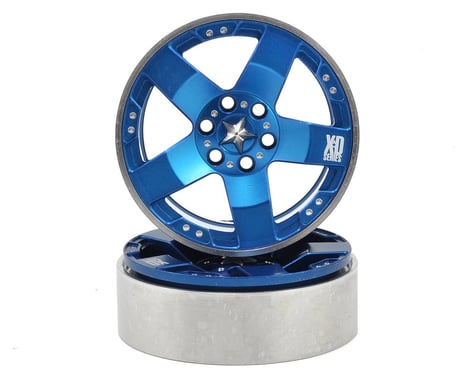 Vanquish Products KMC Rockstars 2.2" Beadlock Wheels (2) (Blue)