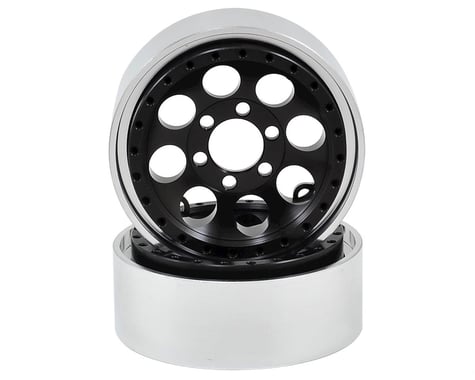 Vanquish Products 8-Hole 1.9  Beadlock Crawler Wheels 2-Black/Silver