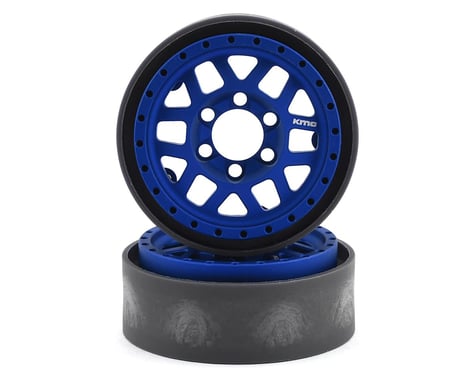 Vanquish Products KMC XD229 Machete V2 1.9" Beadlock Crawler Wheels (Blue) (2)