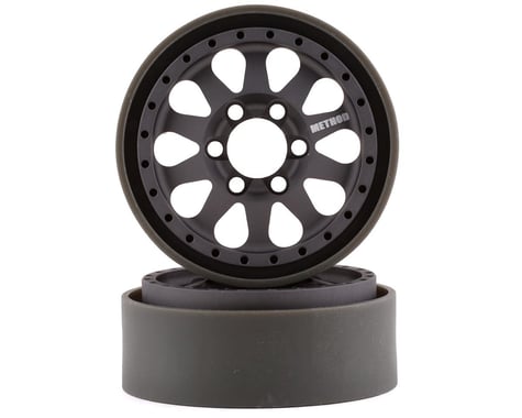 Vanquish Products Method 101 V2 1.9" Beadlock Crawler Wheels (Grey/Black) (2)