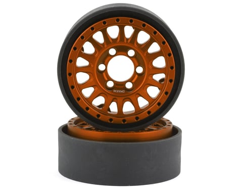 Vanquish Products KMC KM445 Impact 1.9" Beadlock Crawler Wheels (Orange) (2)