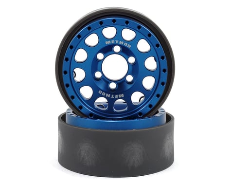 Vanquish Products Method 105 1.9" Beadlock Crawler Wheels (Blue/Black) (2)