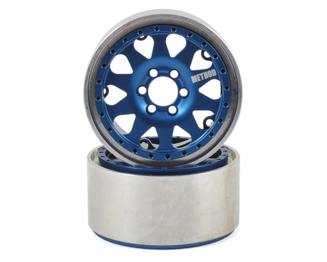 Vanquish Products Method 101 2.2 Aluminum Beadlock Crawler Wheel (2-Blue/Silver)