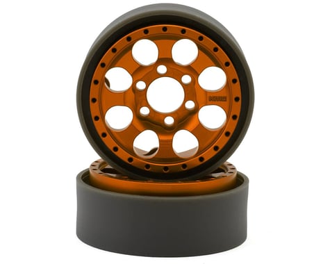 Vanquish Products KMC KM237 Riot 1.9" Beadlock Crawler Wheels (Orange) (2)